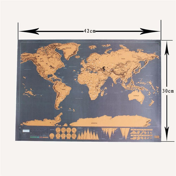 Deluxe Scratch Off World Map Poster - Gadget Idol
