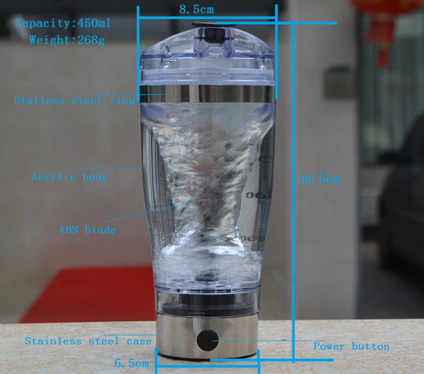 Automatic Portable Protein Shaker Vortex Tornado BPA Free - Gadget Idol
