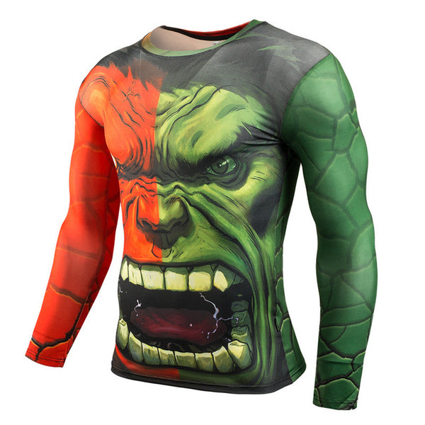 Mens Long Sleeve Superhero Compression T-Shirt - Gadget Idol