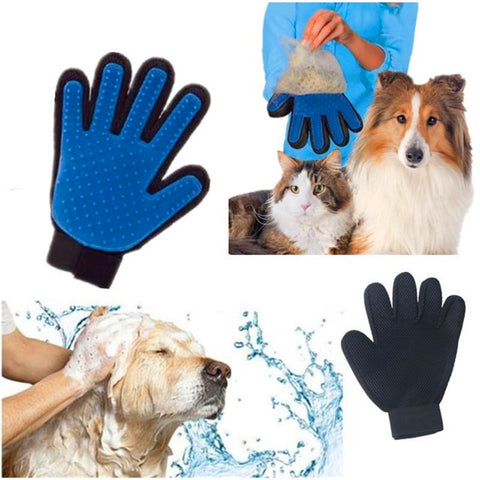 True Touch Silicone Pet Grooming Glove And Massager - Gadget Idol